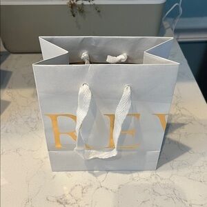 J Crew White and Gold Gift Shopping Bag